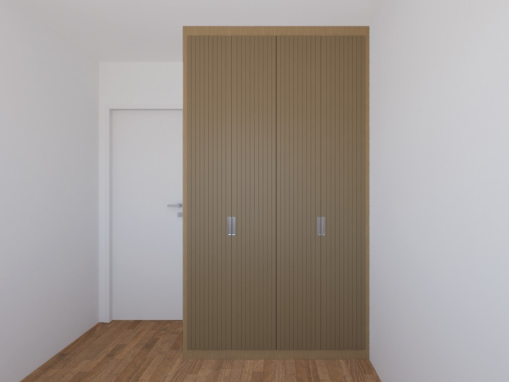 Armário Quarto 1,40 m Brise - Cor Areal e Taupe