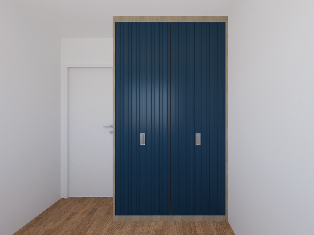 Armário Quarto 1,40 m Brise - Cor Carvalho e Mediterrâneo