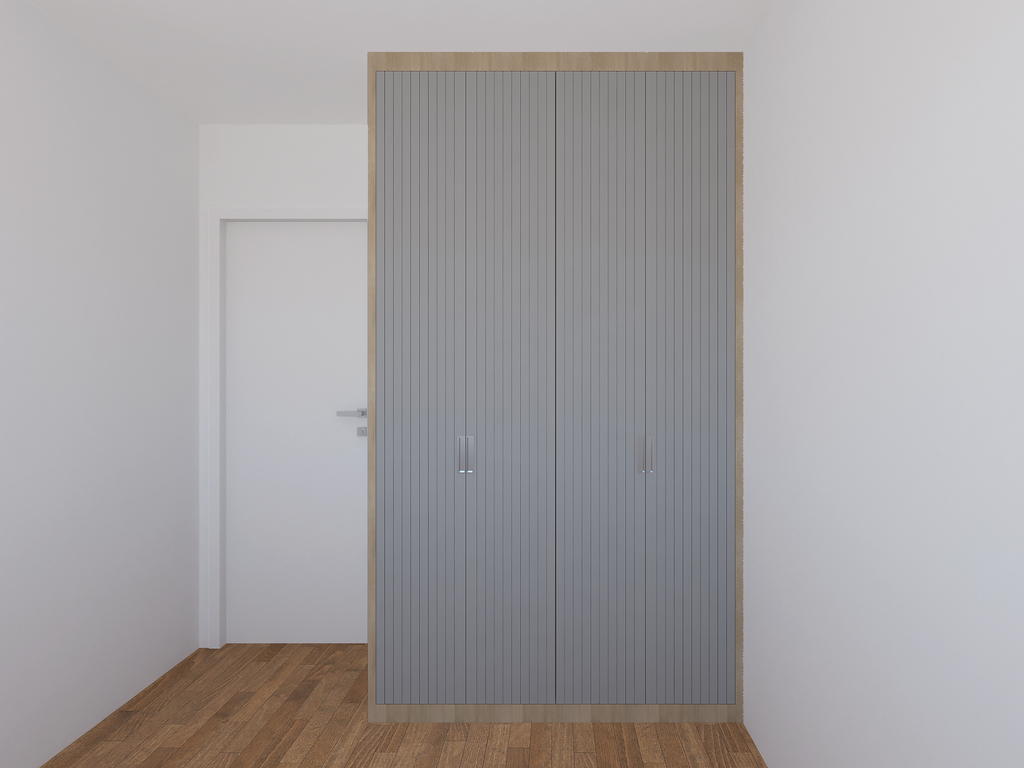 Armário Quarto 1,40 m Brise - Cor Carvalho e Nanquim