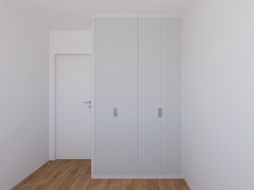 Armário Quarto 1,40 m Brise - Cor Branco e Branco Diamante