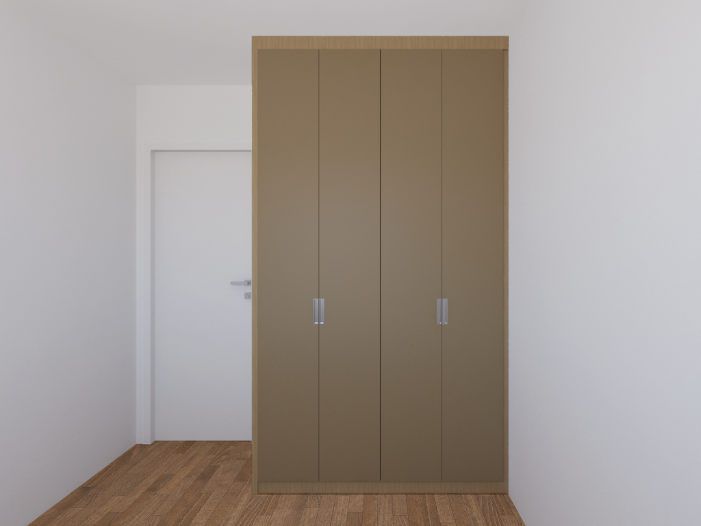 Armário Quarto 1,40 m Lisa - Cor Areal e Taupe