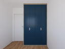 Armário Quarto 1,40 m Lisa - Cor Carvalho e Mediterrâneo