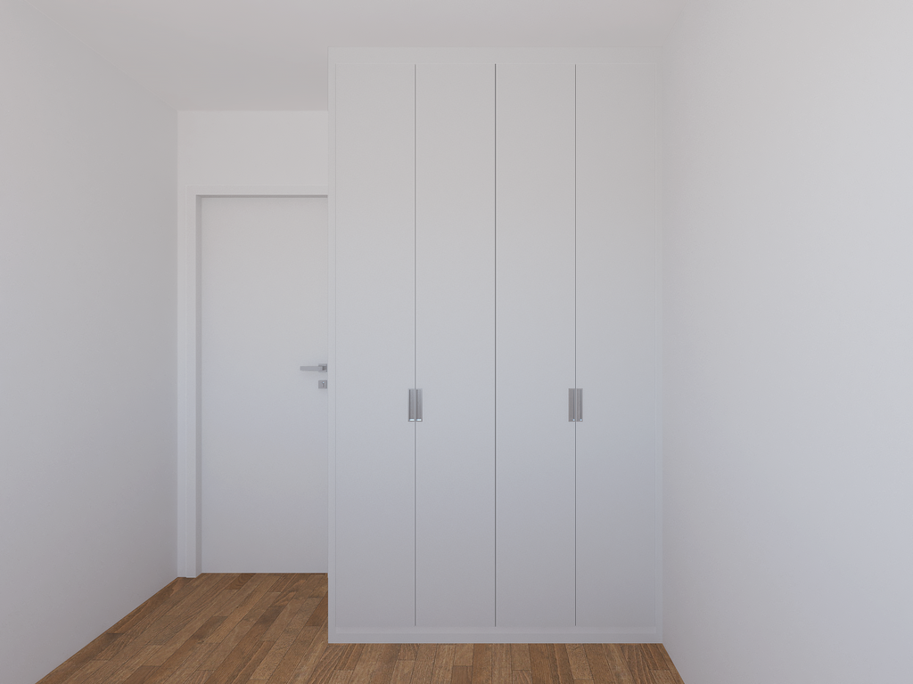 Armário Quarto 1,40 m Lisa - Cor Branco e Branco Diamante
